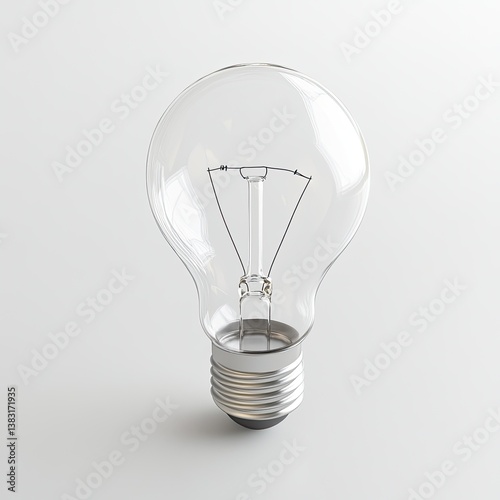 Clear light bulb on plain background
