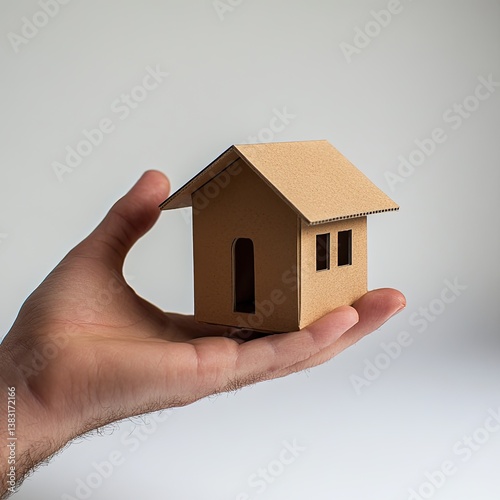 Cardboard House in Hand