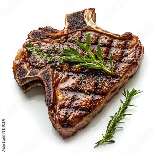 Grilled steak with herbs