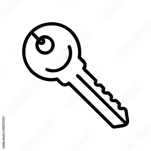 Simplistic key icon design for locksmith services  