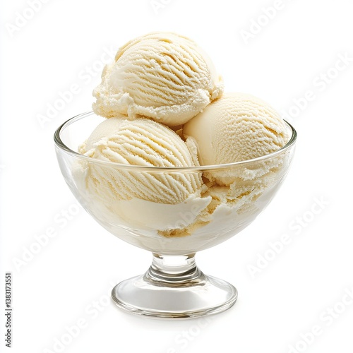 Creamy scoops of vanilla ice cream