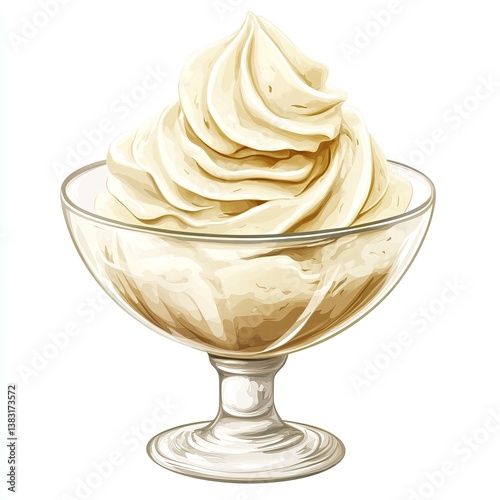 Whipped cream dessert in glass dish