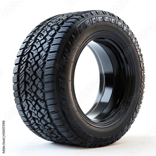 Black tire isolated on white
