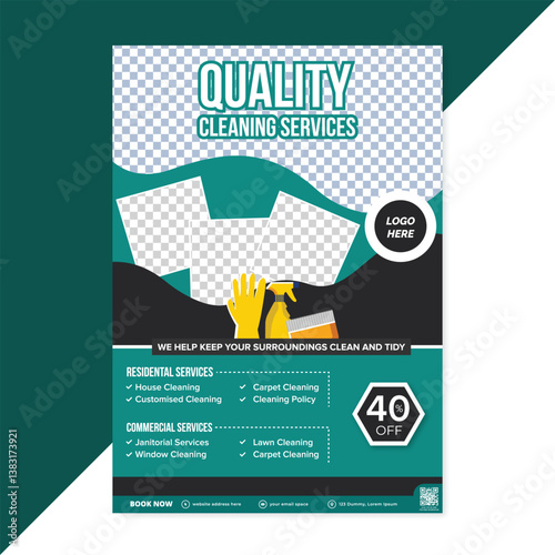 Cleaning Service Flyer Template & Professional cleaning service flyer design template