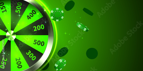 Wheel of luck or fortune. Colorful gambling wheel and flying coins. Online casino. Internet casino.