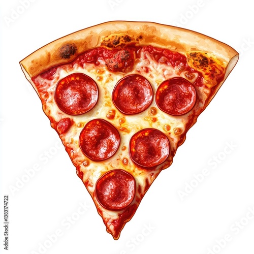 Pizza slice, pepperoni, cheese