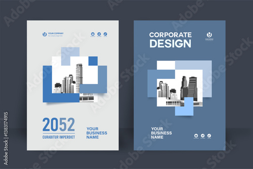 City Background Business Book Cover Design Template