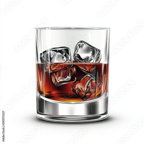 Whiskey glass with ice