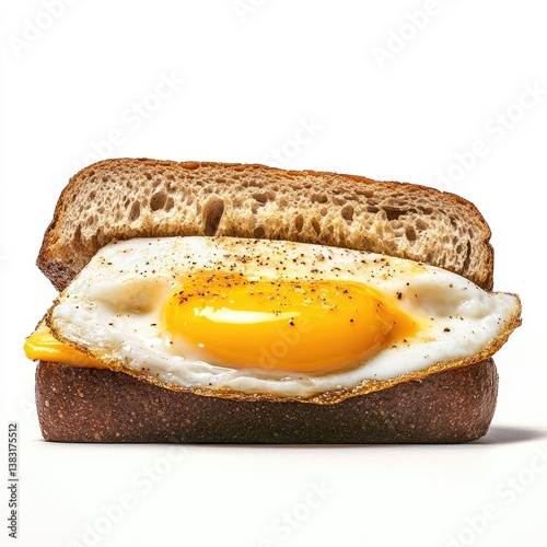 Scrambled egg sandwich on toasted bread