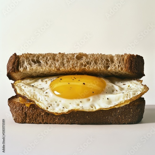 Fried egg sandwich on toasted bread