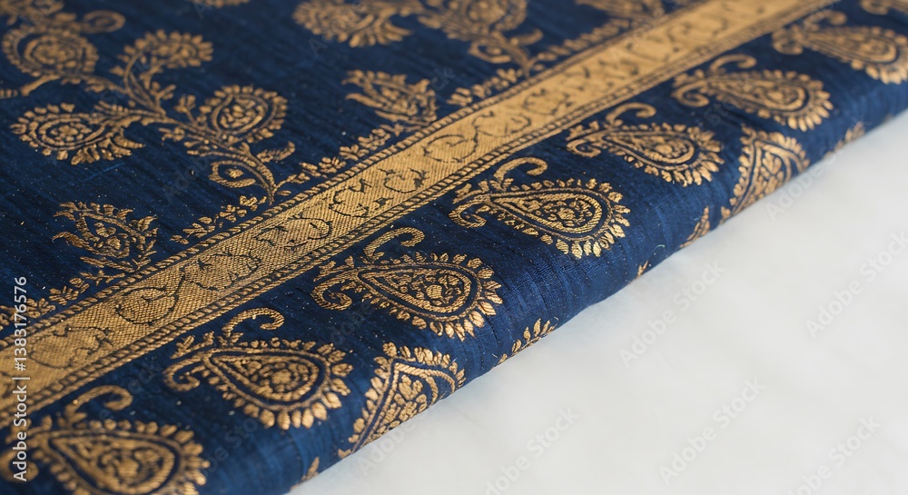Indigo Dreams: Gilded Paisley AI Generated Indigo Dreams: Gilded Paisley AI Generated