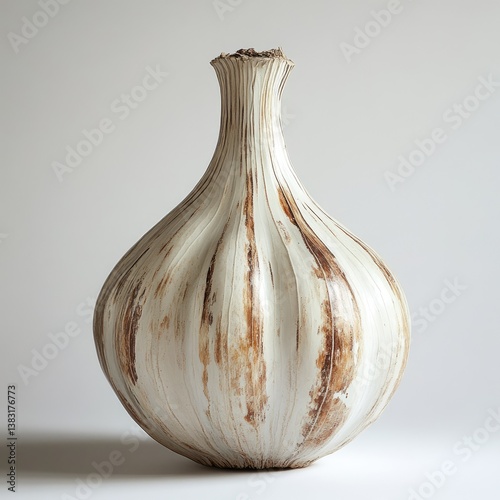 Bulbous vase with ribbed design