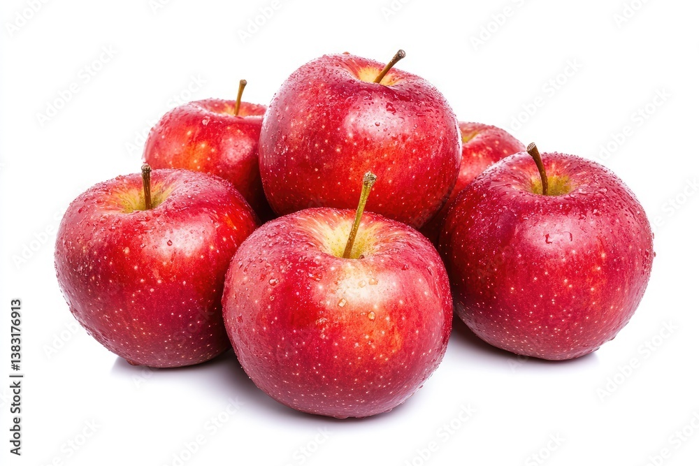 Fresh red apples clustered together Fresh red apples clustered together