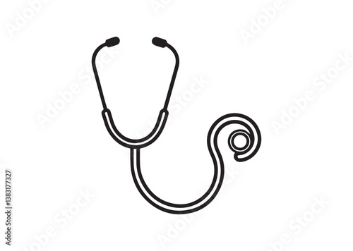 Stethoscope medical device silhouette Vector