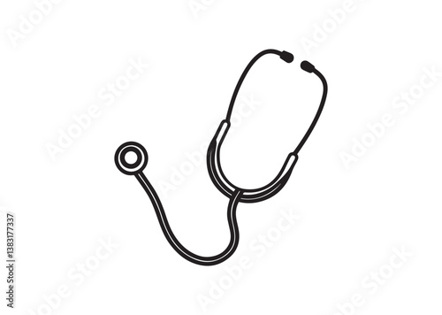 Stethoscope medical device silhouette Vector