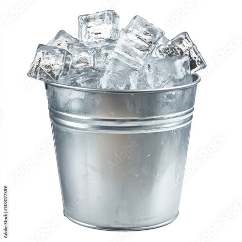 Ice cubes in a metal bucket (2)