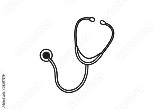 Stethoscope medical device silhouette Vector