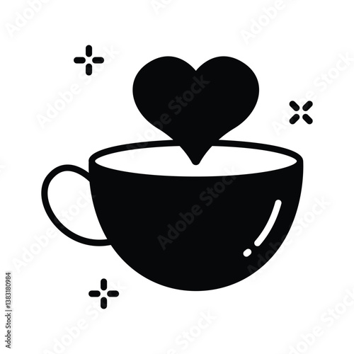 Download our premium glyph style icon of coffee date cup