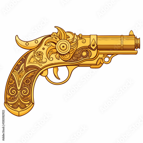 vintage gun isolated on white