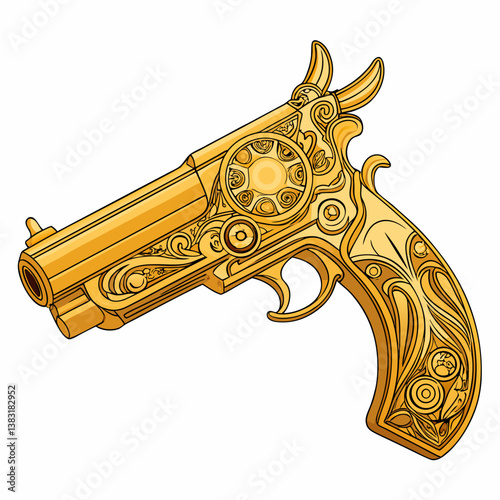 vintage gun isolated on white