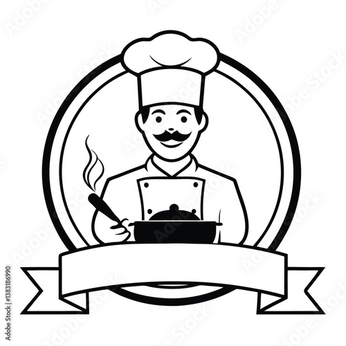 chef cooking hot cook restaurant logo design