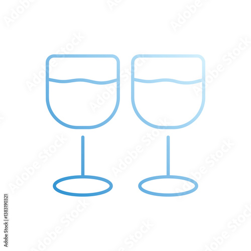 GLASSES DRINK vector icon stock illustration