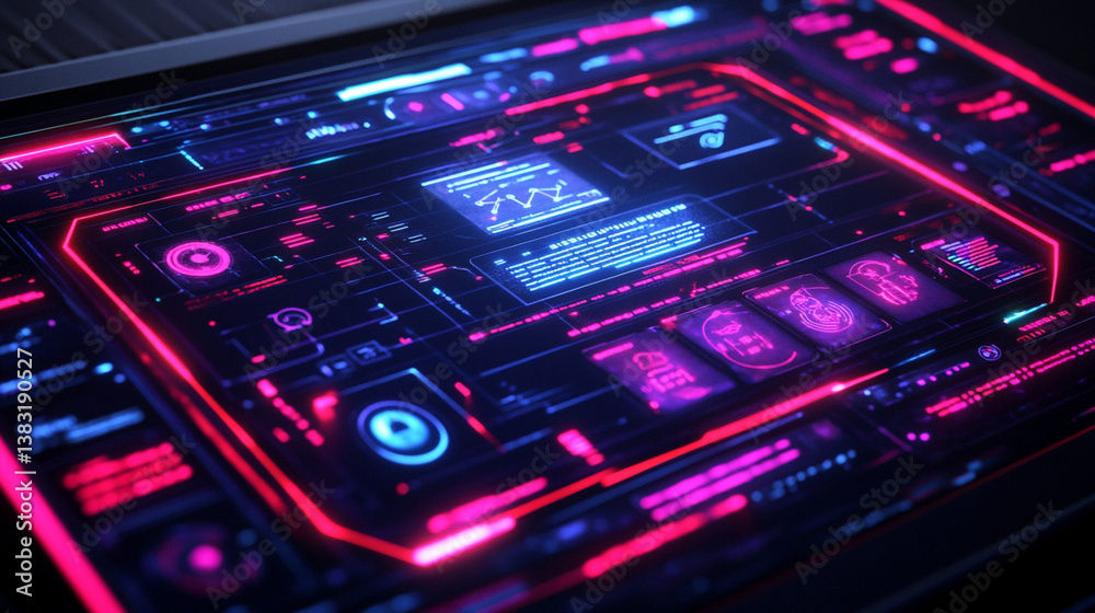 Visualizing the futuristic AI prompt generation interface, Generative AI
