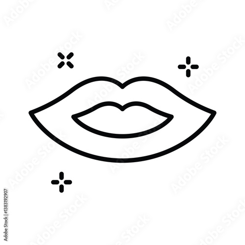 Get this beautifully designed line icon of lips