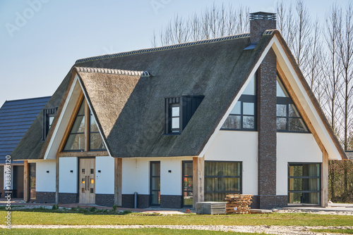 New thatched modern villa in Nieuweroord, Netherlands, recently completed
