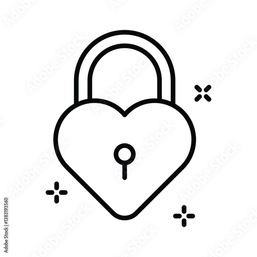 Check out our latest line style icon of heart lock