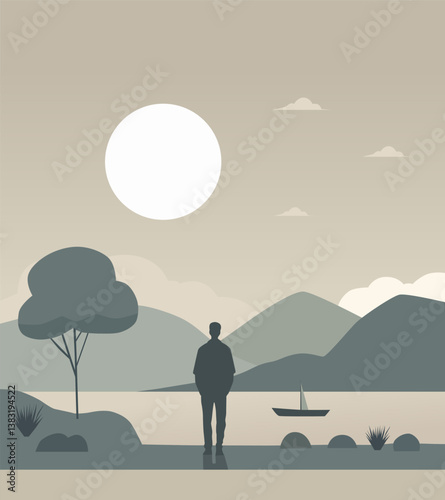A Man Looks at the Lake