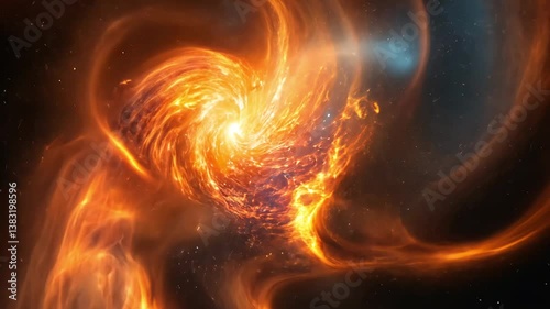 Dynamic Cosmic Patterns with Sparkling Stars in a Vast Galaxy