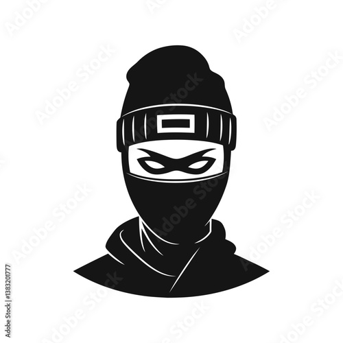 Ninja vector icon, filled flat icon, solid pictogram isolated on a transparent background