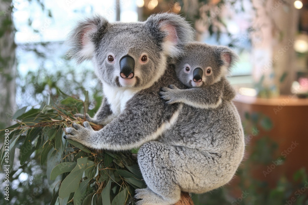 Naklejka premium Koalas in a tree