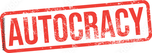 Autocracy. Vector Red Rubber Stamp.