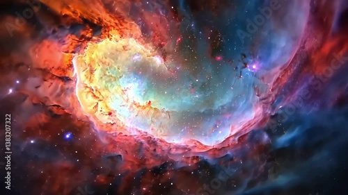 Bright Cosmic Scene Featuring Twinkling Stars in a Majestic Galaxy