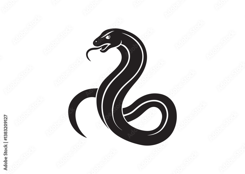 Naklejka premium Snake silhouette vector