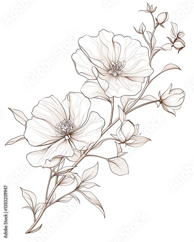 Wallpaper Mural Floral flower vector Illustrations on white background Torontodigital.ca