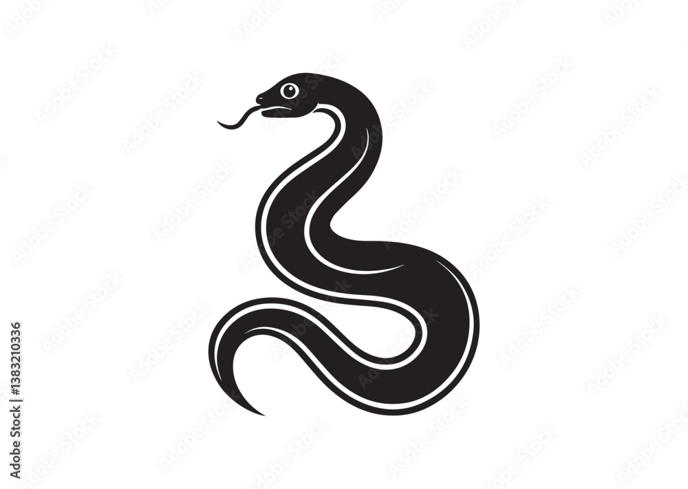 Naklejka premium Snake silhouette vector