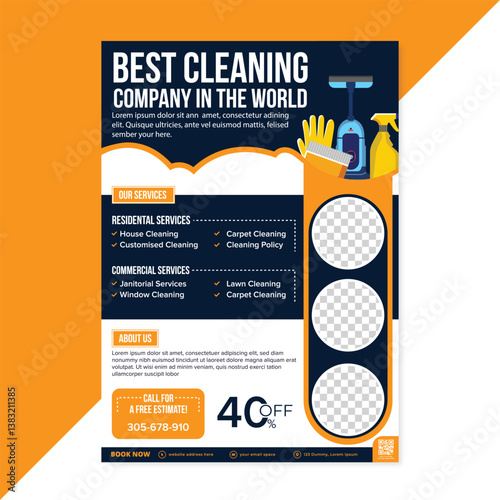 Modern Cleaning service agency editable flyer, house cleaning flier, home service template, pool, roof cleaning poster, office cleaning Housekeeping, wash, clean or home repair service marketing flyer
