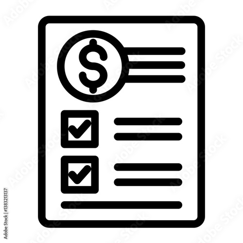 Paper Bills Icon Outline Style for Digital Marketing Pack Icon Themes