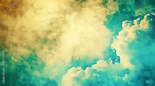 Cloudy sky with shades of blue and yellow tones