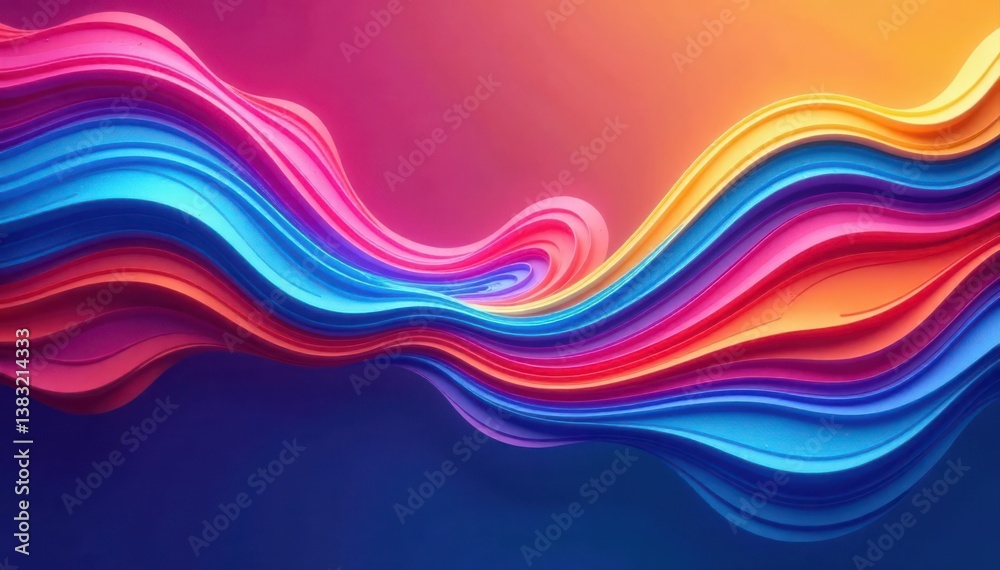 Obraz premium Fluid rainbow streaks, swirling abstract wave design, lines, pattern, paint