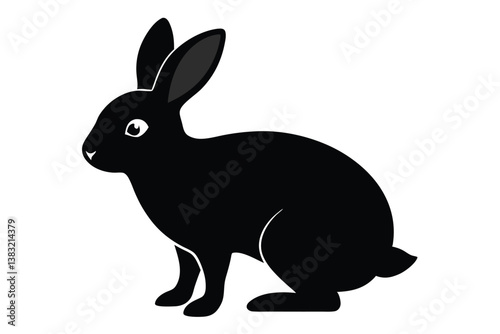 black and white rabbit