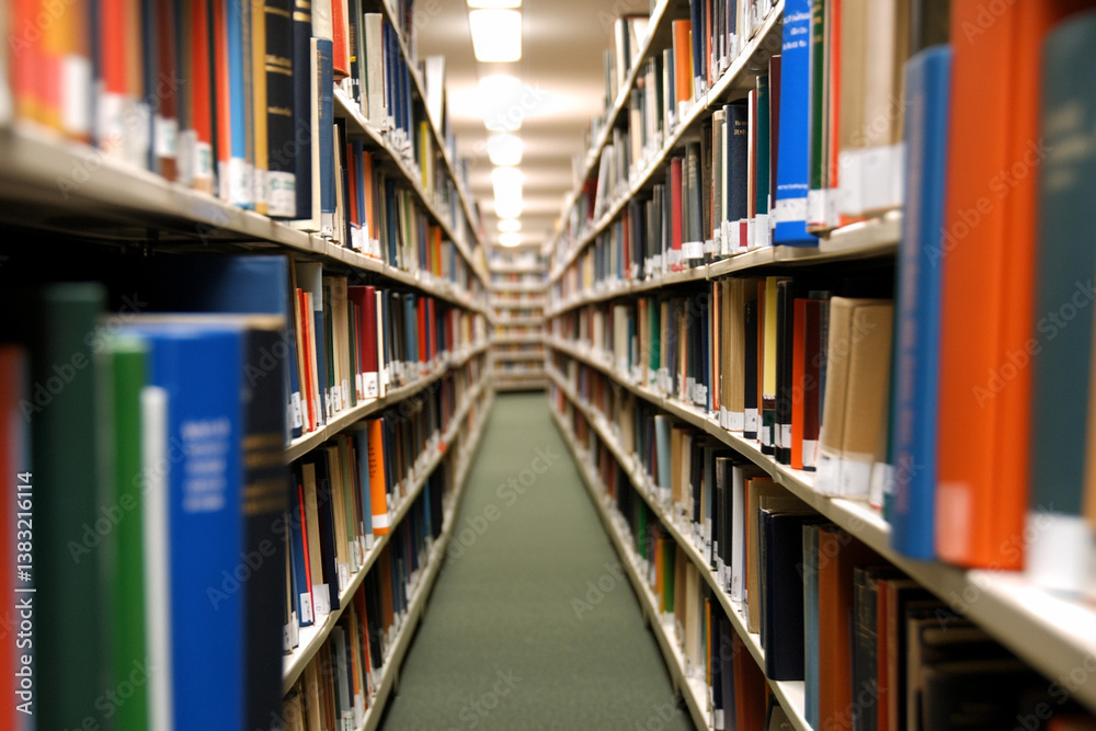 Librarian organizes books in library aisle to enhance browsing experience for visitors Librarian organizes books in library aisle to enhance browsing experience for visitors