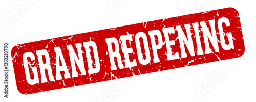 grand reopening rectangular sign. grand reopening stamp