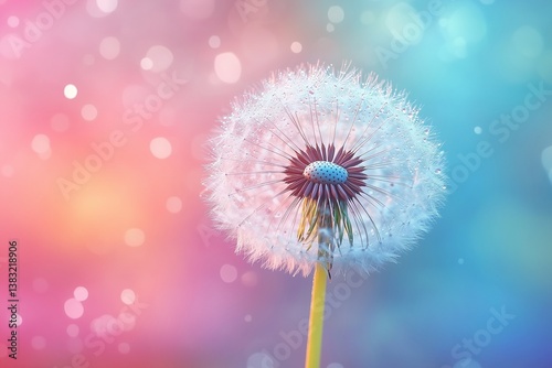 Water drops on a parachutes dandelion