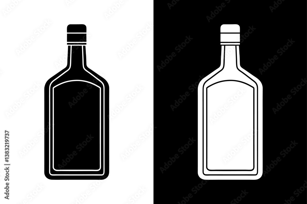 Alcohol Bottle Silhouette Vector Clean & Crisp Design. Alcohol Bottle Silhouette Vector Clean & Crisp Design.
