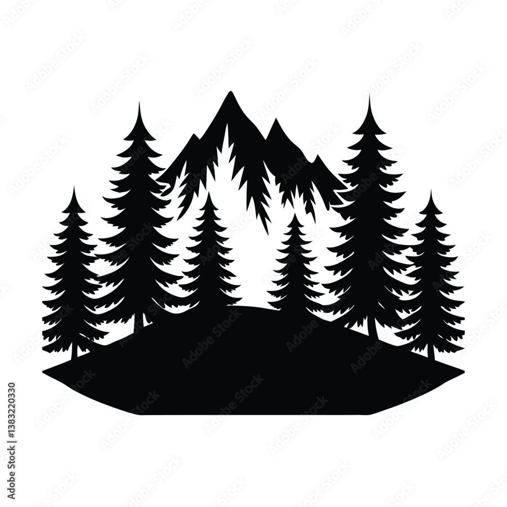 Obraz premium set of fir trees