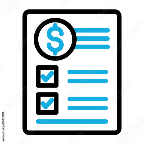 Paper Bills Icon Outline Color Style for Digital Marketing Pack Icon Themes